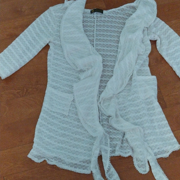 Beautiful White Lace Cardigan Sweater - Picture 1 of 12